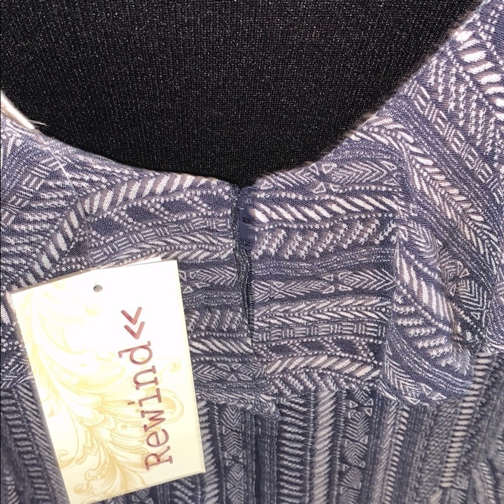 Rewind, blue striped challis shorts romper - Picture 5 of 7